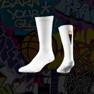 Hoop &#39;Til IT Hurts! Adult & Youth Basketball Crew Socks, Comfortable Socks for on or off the court, Basketball Socks, Sports Fan Socks