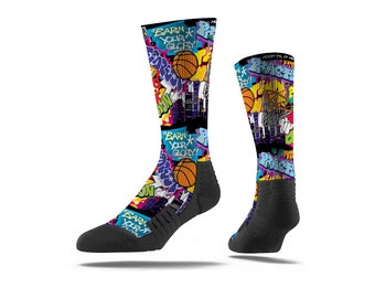 Basketball Crew Socks | Unisex Youth Sizes Boys and Girls | Comfortable/Durable On/Off the Court | Makes a Great Gift| Free & Fast Shipping