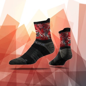 Basketball Graffiti Socks Men, Boys, Women Girls - Comfortable/Durable | Red and Black | Great Team Basketball Gift | Free and Fast Shipping