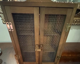 Vintage Rustic Mini Knick Knack Wall Hanging Cabinet, primitive kitchen, little mini toys( READ All MEASUREMENTS)