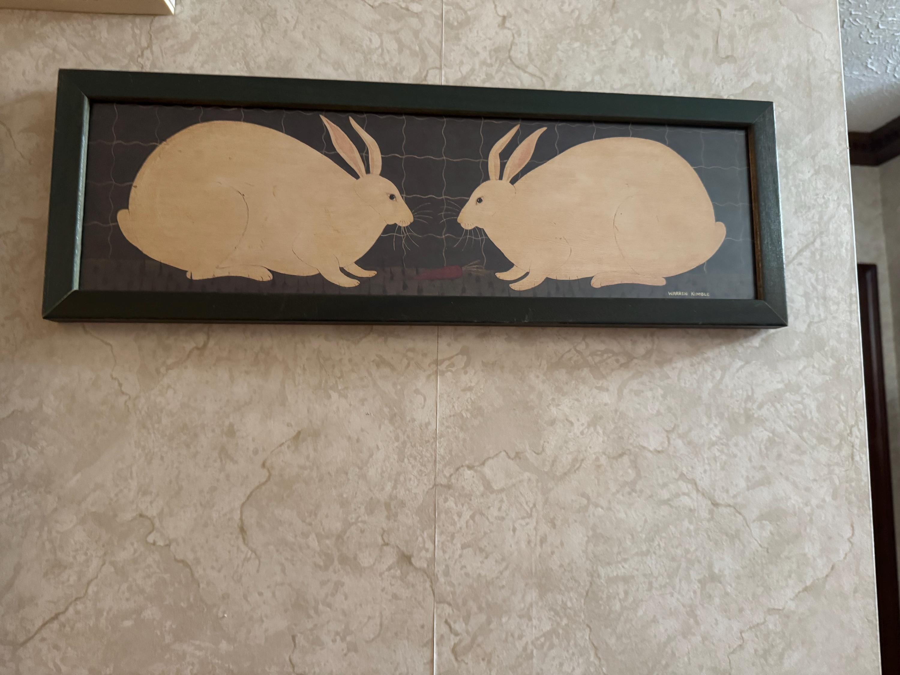 Warren Kimble Bunny - Etsy Warren Kimble Bunny - Etsy