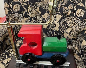 Train lamp on tracks  custom made,child’s lamp, (No Shade)  SOLD As IS