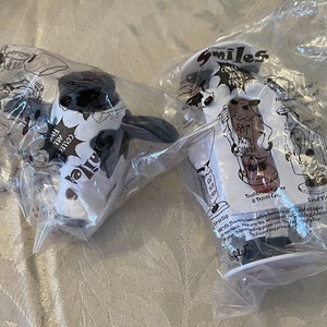 Vintage NEW still in bag Chick-fil-A toys 1999, ( cow faucet head and hourglass timer)