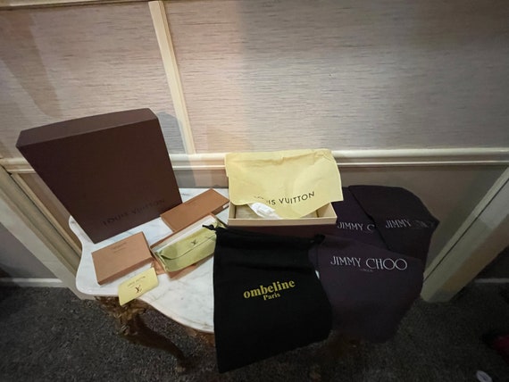 Louis Vuitton Set of Empty Boxes + Dust Covers + Shopping Paper Bag +