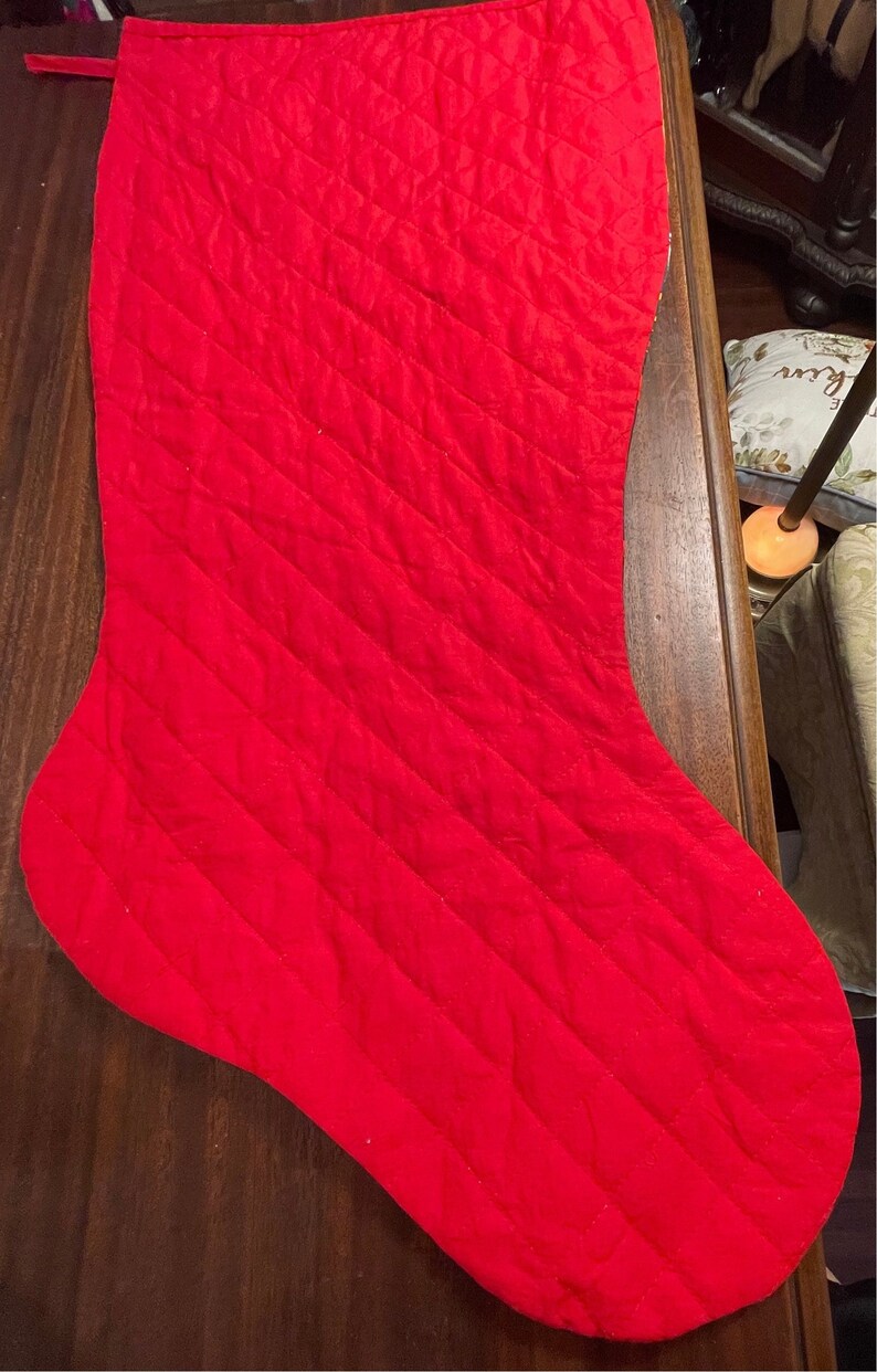 Vintage Extra Large Christmas Stocking measurements in Photos Etsy