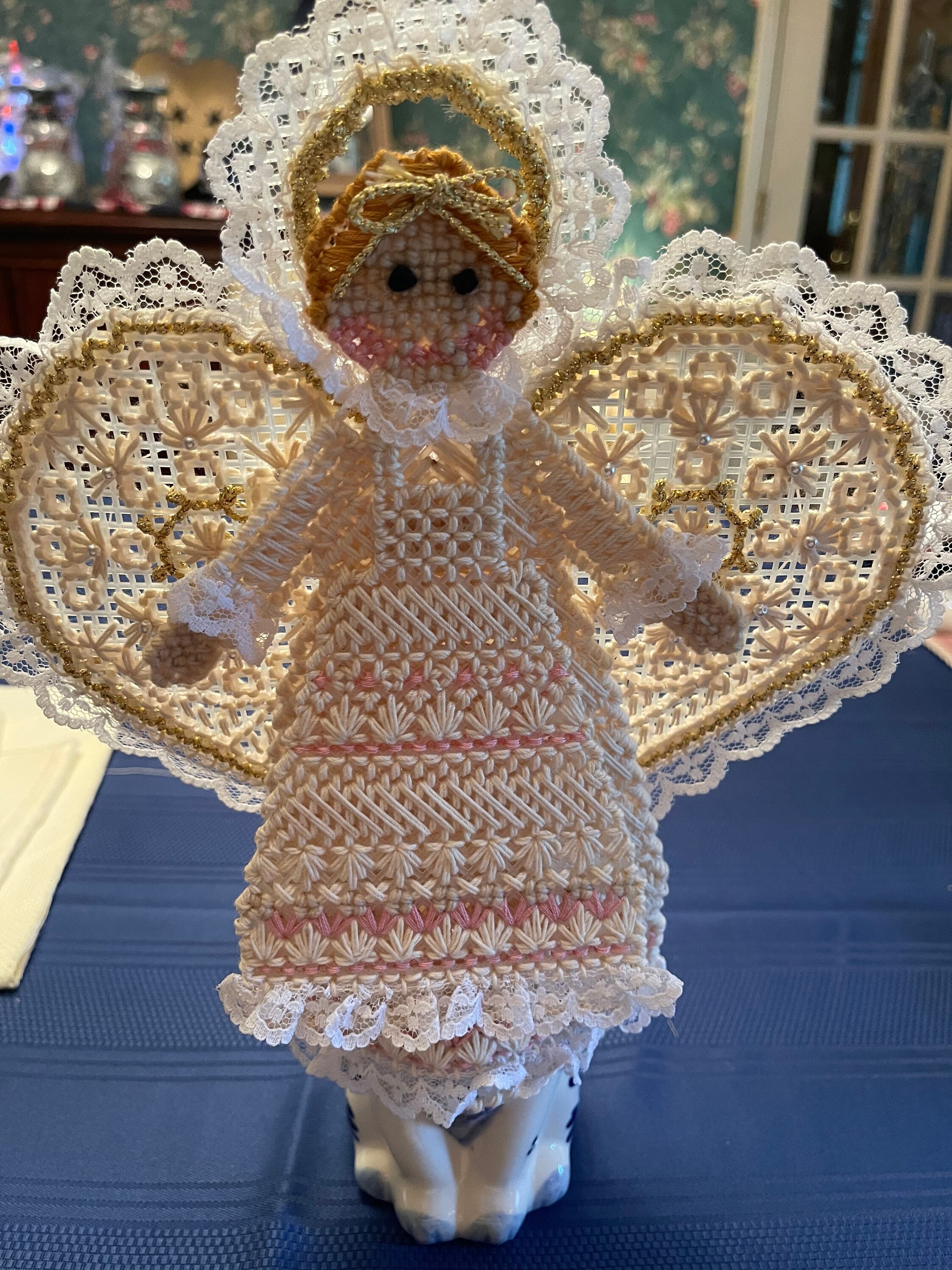 Vintage handmade angel Christmas tree topper | Etsy