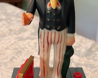 Vintage Uncle Sam, patriotic, Independence Day, 4th July, coin bank PLASTIC  (SOLD As IS, Read Info)