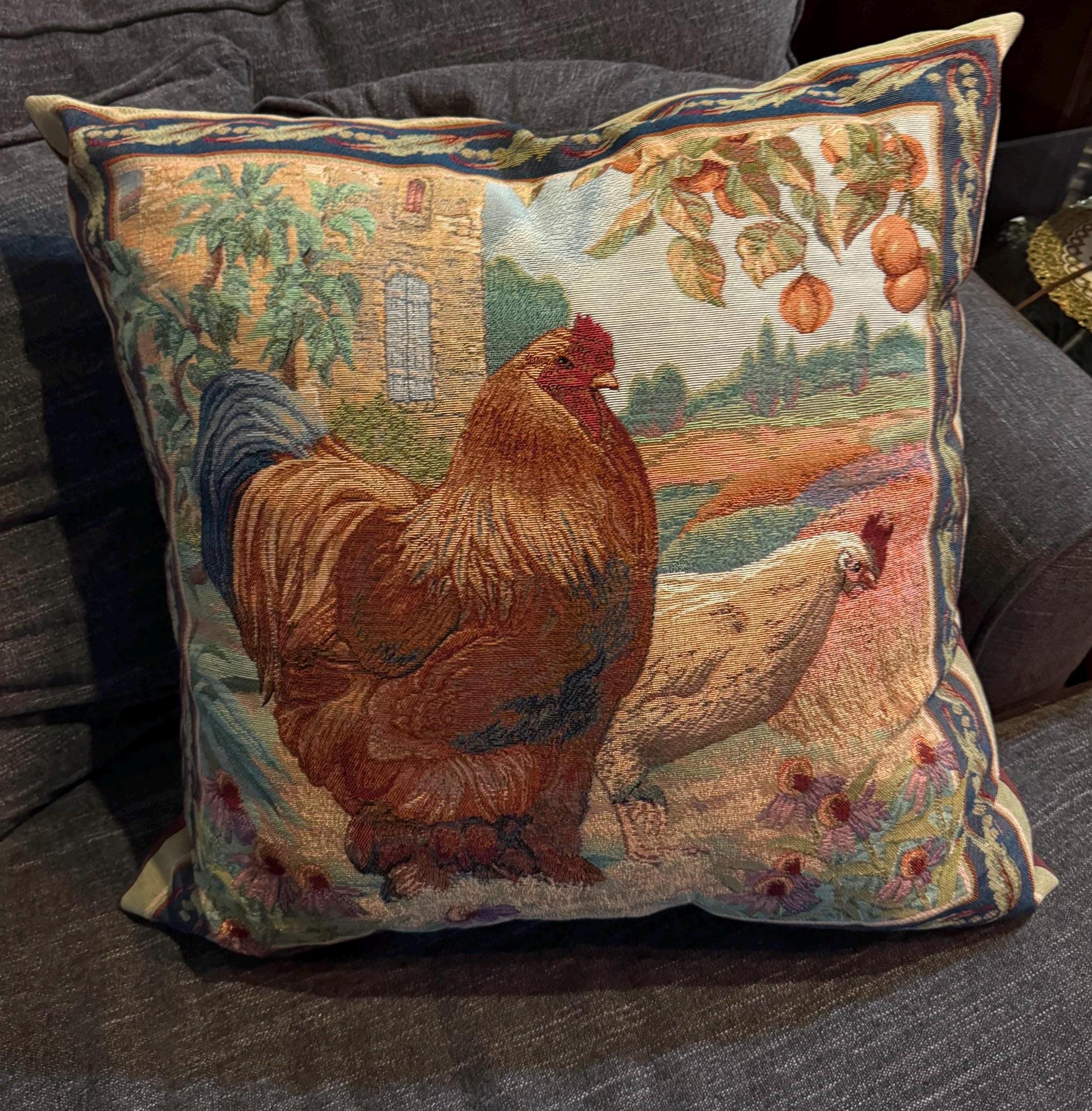 French Country Rooster Pillow Etsy