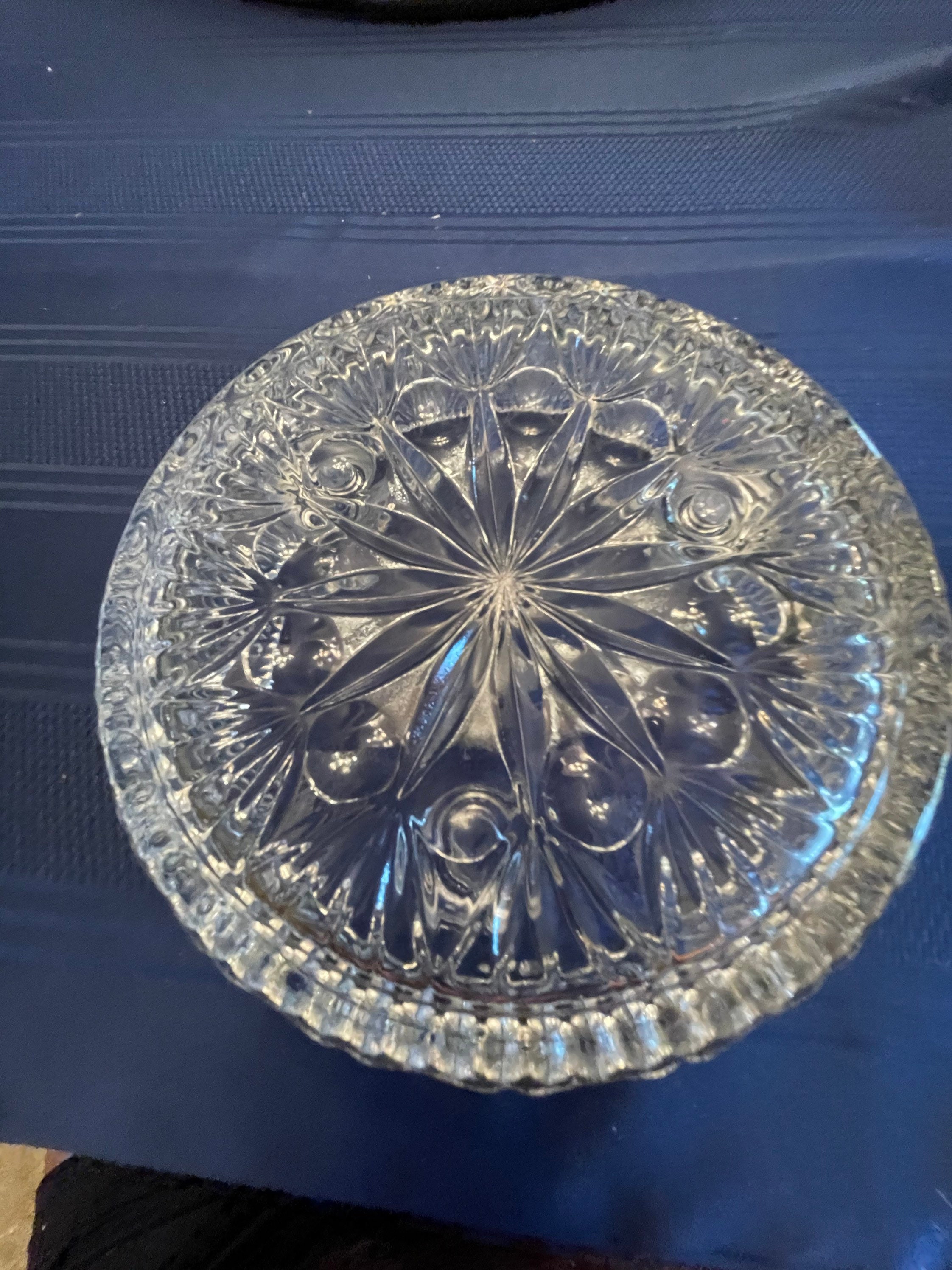 Vintage 3 tiered crystal candle holder/bowl Etsy