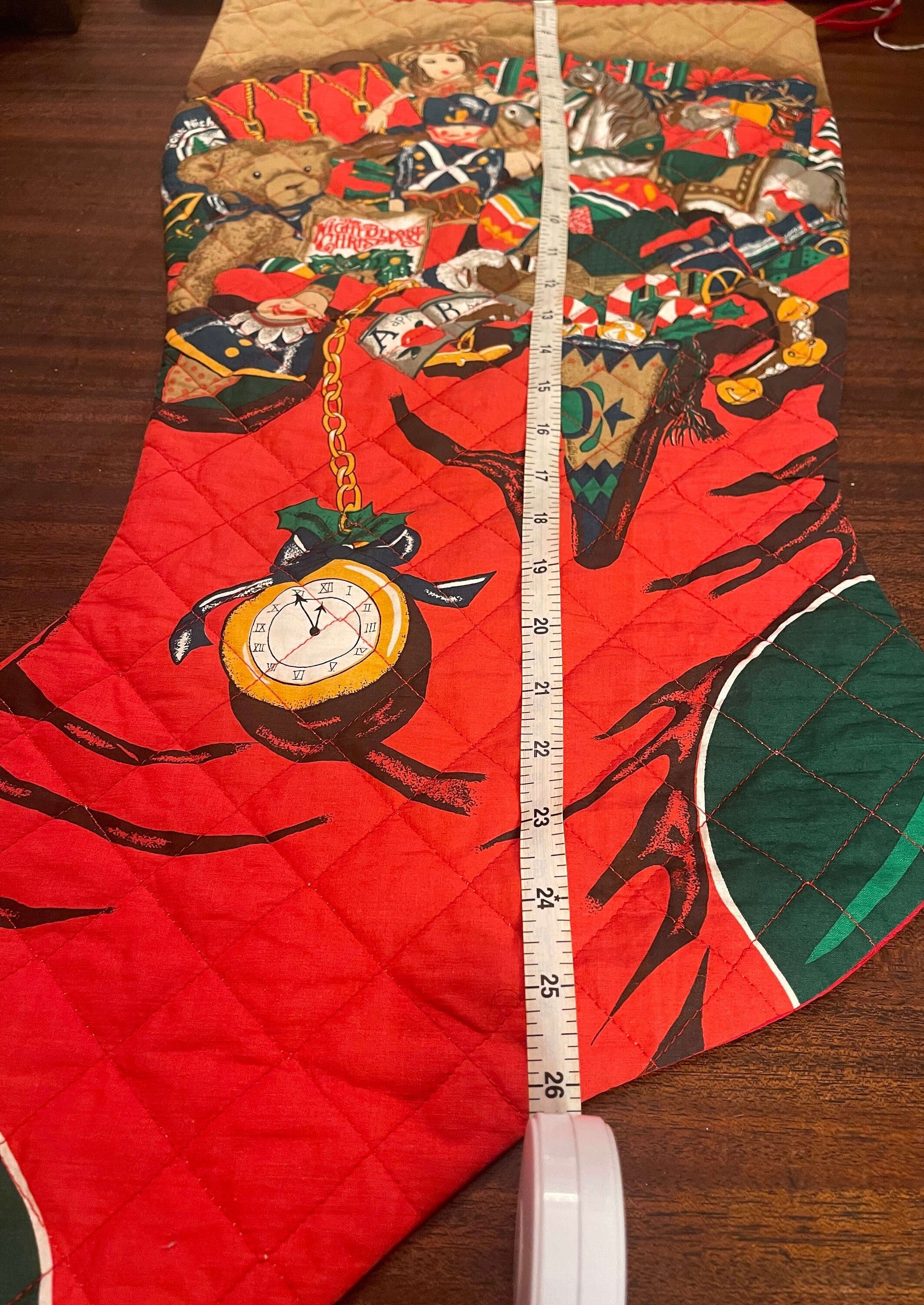 Vintage Extra Large Christmas Stocking measurements in Photos Etsy