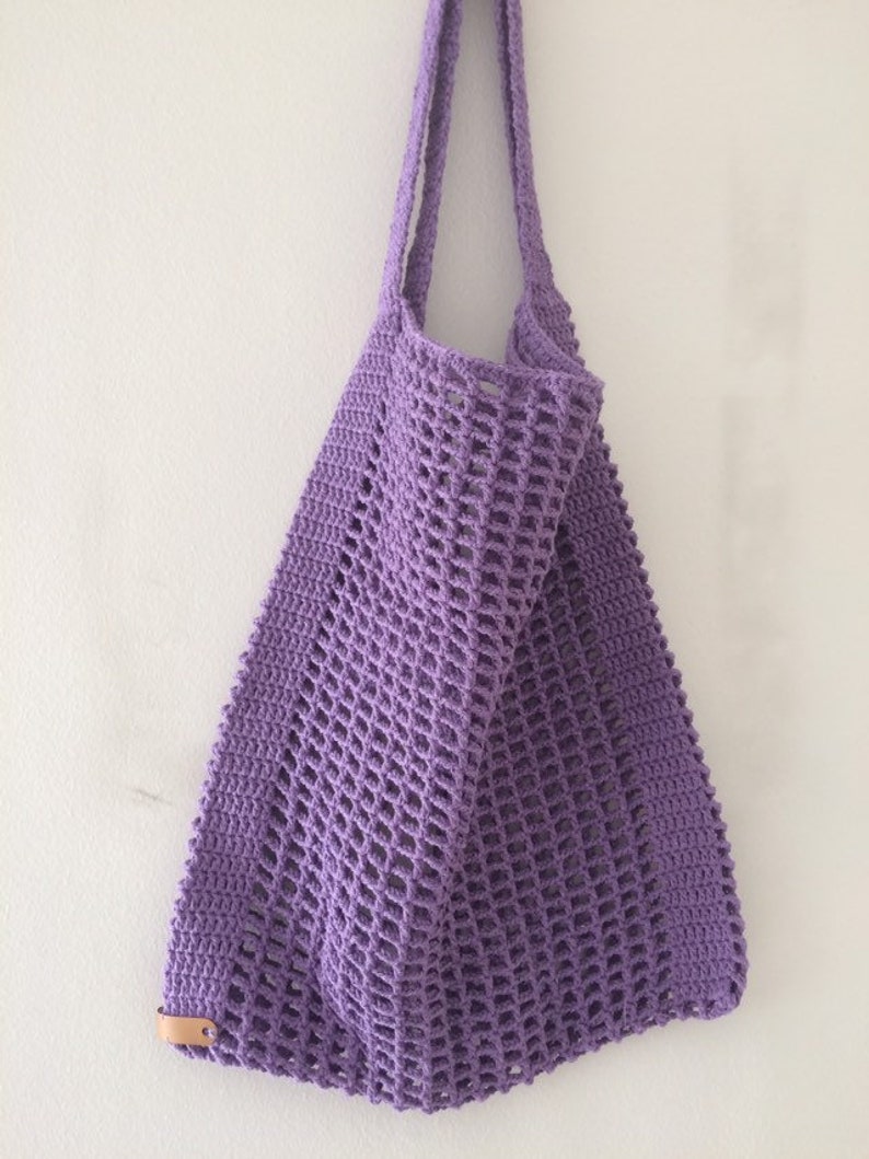 Crochet Net Bag Fishnet Bag Market Bag Purple Bag Mesh - Etsy UK