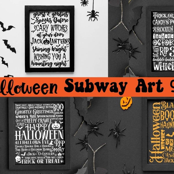 BUY 4 GET 50% OFF Halloween Subway wordart svg Bundle