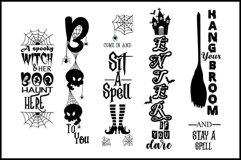 Halloween porch Sign Quotes Bundle svg halloween porch