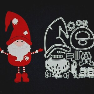 Elfo, Babbo Natale, Kit di fustelle in metallo, Fustellatura in metallo di Babbo Natale, Creazione di carte, Scrapbooking, Mestiere di carta, E1