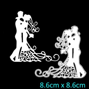 Wykrojnik metalowy Bride & Groom, MR, MRS, Ślub, Rocznica, Tworzenie kartek, Scrapbooking, Szablon rzemieślniczy F6