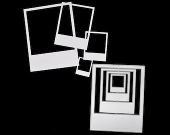 Nest of 4 Polaroid Frames Metal Cutting Dies, Card Making, Scrapbooking, Photo Albums, Stencils, Paper Crafts, H0