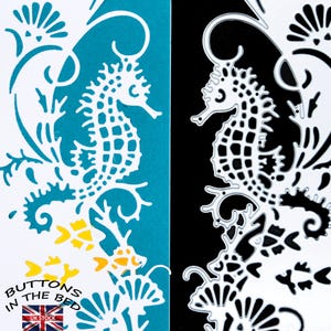 Seahorse Border Edging Metal Cutting Die, Stencil, Creazione di biglietti, Artigianato, Artigianato di carta, Scrapbooking, E7