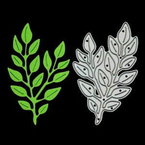 Fustella in metallo con foglie decorative, vegetazione, stencil, creazione di cartoline, scrapbooking, lavori con la carta D5