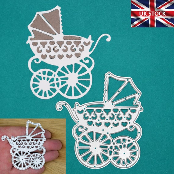 Fustelle In Metallo Per Scrapbooking – Forma Di Carrozzina – 7,3x7 Cm – Per Biglietti, Album E Decorazioni Fai Da Te - 6