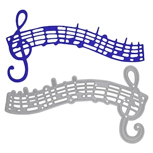 Muzieknoten / Bladmuziek Metaalsnijmal, Muzikant, Sjabloon, Kaarten maken, Papierkunst, Scrapbooking, C8
