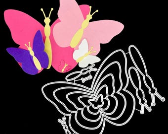 Large Butterfly Cutting Set | Layered Wings for Card Making Craft IO