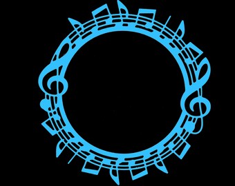 Music Notes Circular Frame Cutting Die | Large Musical Border for Card Making H9
