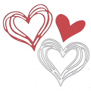 Molde de corte de metal em forma de coração, estêncil, amor, fabricação de cartões, scrapbooking, artesanato em papel C3