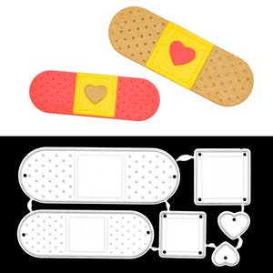 Set di fustelle in metallo per bende, cerotti e cerotti, auguri di pronta guarigione, stencil, creazione di biglietti, lavori di carta, scrapbooking, formato A3