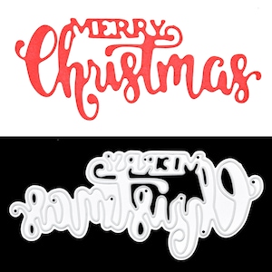 Fustella in metallo "Buon Natale", per biglietti d'auguri, scrapbooking, lavori di carta, C8