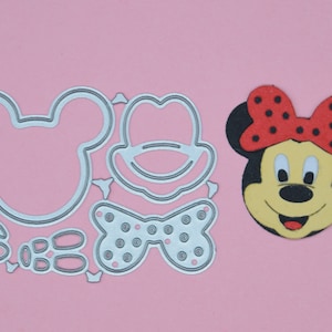 Kit di fustelle in metallo Disney Minnie o Topolino, stencil, creazione di biglietti, artigianato, artigianato di carta, scrapbooking, J1