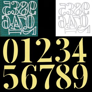 Set di fustelle in metallo con numeri grandi da 77 mm, numeri, taglierina per stencil, creazione di biglietti, scrapbooking, lavori di carta, I6