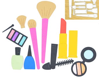 12 Piece Makeup Metal Cutting Dies Set, Make Up, Card Making, Stencil, Scrapbooking, Paper Crafts, Photo Album, D6