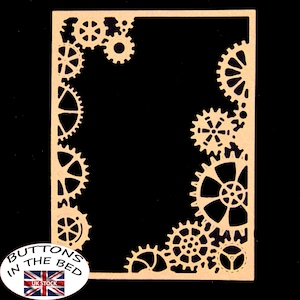 Steampunkframe met getande rand Metalen snijmal, radertjes, sjabloon, kaarten maken, scrapbooking, papierkunst, B8