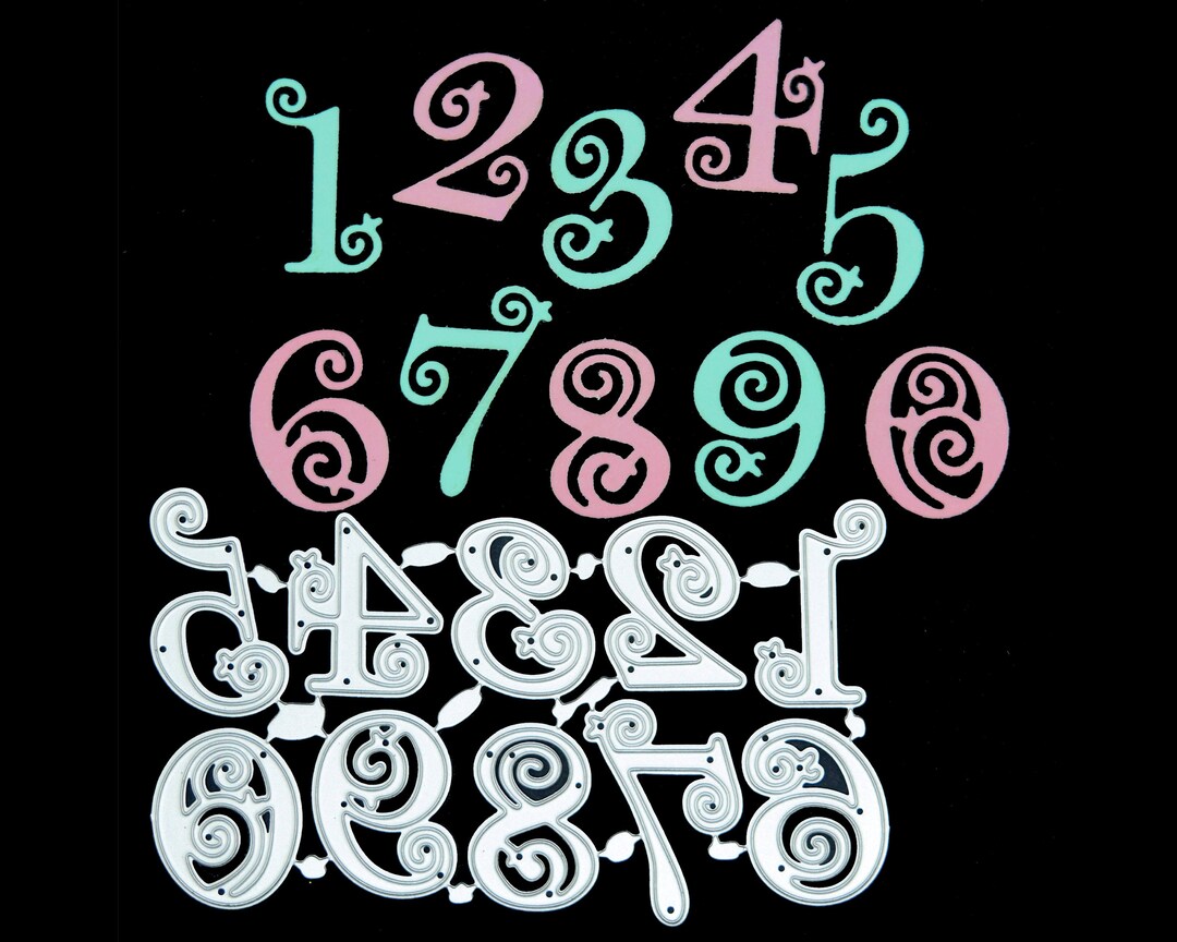 Decorative Numbers Metal Cutting Dies, Stencil Cutter, Card Making ...