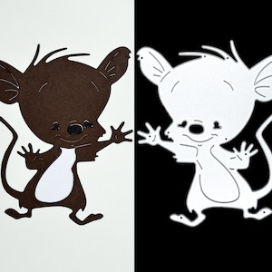 Grote cartoon muis metalen snijmal, stencils, kaarten maken, scrapbooking, knutselen, papier knutselen E9