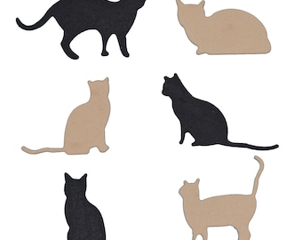 Cat Silhouette Metal Cutting Dies Set – Six Feline Poses for Card Making
