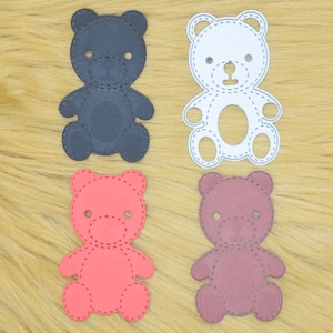 Teddybeer metalen snijmal met klein steekpatroon, stencil, kaarten maken, knutselen, scrapbooking, fotoalbum, E1