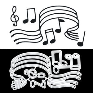 Fustella in metallo per note musicali / spartiti, stencil, creazione di biglietti, lavori di carta, scrapbooking, F3