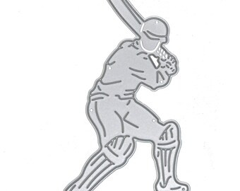 Cricketer Metal Cutting Die, Stencil, Cricket, Sport, Male, Card Making, Paper Crafts, Stencil, E9