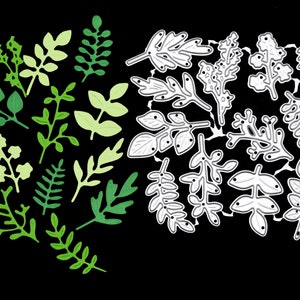 12 fustelle in metallo di foglie, stencil, vegetazione, creazione di biglietti, fustelle scrapbooking, artigianato di carta G3