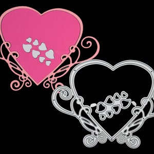 Stijlvol en elegant hart metaal snijden sterven met een 8 gesneden harten sterven, liefde, Valentijnsdag, kaarten maken, scrapbooking, papier ambachten A9