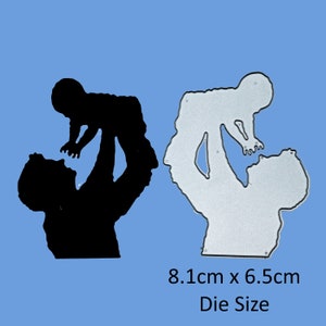 Dado da taglio in metallo per incollaggio padre e bambino, stencil, nuovo papà, genitorialità, incollaggio, produzione di carte, scrapbooking, artigianato di carta, album fotografico F4