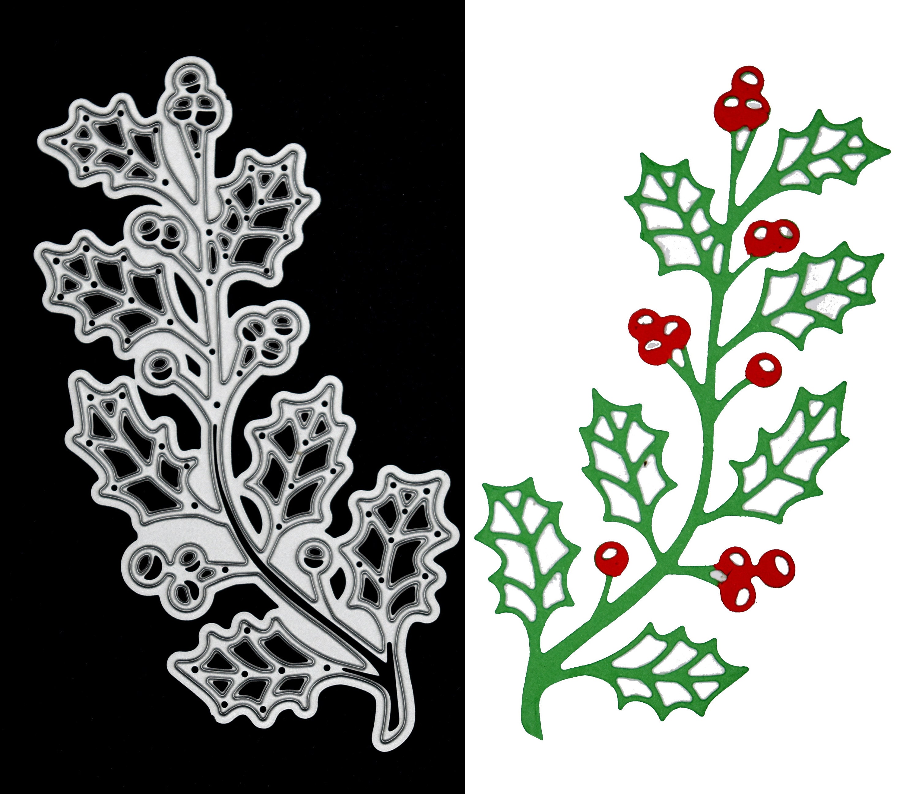 Christmas Holly & Berries Metal Cutting Die, Card Making, Crafts