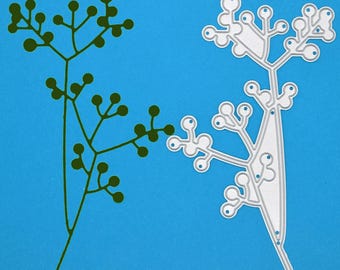 Troquel de corte metálico de flores, hojas y bayas, vegetación, plantillas, tarjetas, scrapbooking, manualidades con papel, F4
