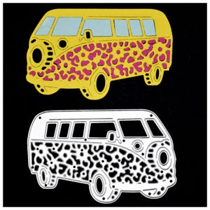 Troquel de corte de metal para furgoneta camper, encaje, autocaravana, plantilla, fabricación de tarjetas, álbumes de recortes, manualidades con papel, F7