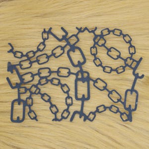 Kettingen, industriële steampunk-metaalsnijmal, stencil, kaarten maken, scrapbooking, papierkunst, F2