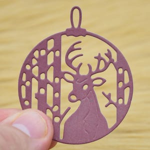 Fustella in metallo per pallina di Natale a forma di cervo, cervo, alberi, cervo, stencil, creazione di biglietti, scrapbooking, lavori di carta, album fotografico, C9