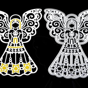 Dekoracyjny Anioł Metalowy Wykrojnik, Szablon, Tworzenie Kartek, Rękodzieło Papierowe, Scrapbooking, NOWY 10% WIĘKSZY ROZMIAR WYKROJNIKA, I8
