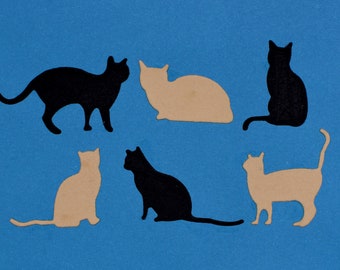 6 Metal Cutting Dies of Cats, Cutting Stencils, Pets, Card Making, Paper Crafts, Scrapbooking, A5