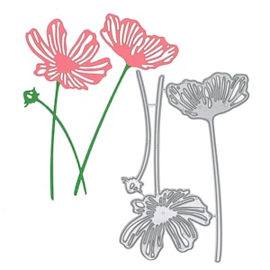 Metaalsnijmal 3 decoratieve bloemen, kaarten maken, scrapbooking, knutselen, A9